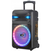 New Majestic Party Speaker A Trolley Bluetooth Con Luci LED, Ingressi USB/MicroSD/AUX/Mic, Telecomando E Microfono Con Filo In Dotazione, Batteria Ricaricabile Integrata