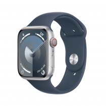 Smartwatch Apple Watch Series 9 GPS + Cellular Cassa 45mm in Alluminio Argento con Cinturino Sport M/L Blu Tempesta