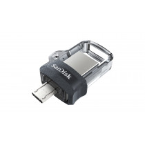 SanDisk Ultra Dual m3.0 unità flash USB 64 GB USB Type-A / Micro-USB 3.2 Gen 1 (3.1 Gen 1) Nero, Argento, Trasparente