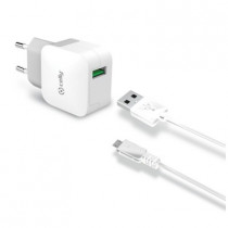 Celly TCUSBMICRO Caricabatterie Travel Charger da Parete Micro USB Bianco