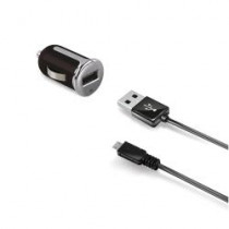 Celly CCUSBMICRO Caricabatterie da Auto Car Charger Nero Argento