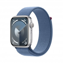 Smartwatch Apple Watch Series 9 GPS Cassa 45mm in Alluminio Argento con Cinturino Sport Loop Blu Inverno