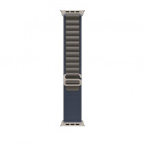 Apple MT5L3ZM/A Cinturino Alpine Loop per Apple Watch 49 mm Poliestere Riciclato Titanio Blu