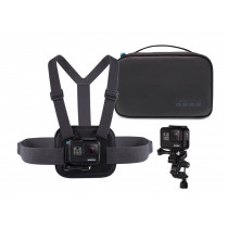 Gopro Sports Camera Kit Supporto Petto e Asta per Macchina Fotografica Gopro Nero