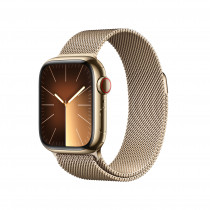 Smartwatch Apple Watch Series 9 GPS + Cellular Cassa 41mm in Acciaio Inossidabile Oro con Cinturino Loop Milanese Oro