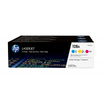 HP Confezione 3 Cartucce Originali di Toner Ciano Magenta Giallo LaserJet 128A