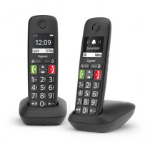 Telefono Analogico Gigaset E290 Duo DECT Identificatore di Chiamata Nero