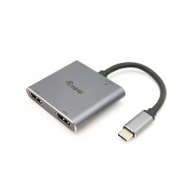 Equip 133484 Adattatore 4 in 1 HDMI Adapter per Notebook USB 3.2 Gen 1 Type-C Argento