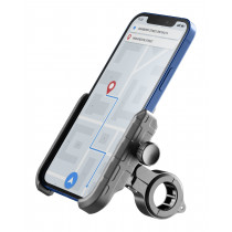 Cellularline Rider Steel - Universal Supporto smartphone in alluminio da manubrio Nero