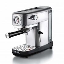 Ariete 1381 Macchina da caffè con manometro, compatibile con caffè in polvere e cialde ESE, 1300 W, Capacità 1,1 L, 15 bar di pressione, Filtro 1 o 2 tazze, Dispositivo Cappuccino, Silver