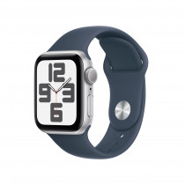 Smartwatch Apple Watch SE GPS Cassa 40mm in Alluminio Argento con Cinturino Sport S/M Blu Tempesta