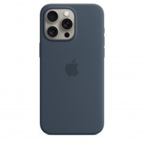 Apple Custodia Cover Case MagSafe in Silicone per Iphone 15 Pro Max A2849 Blu Tempesta