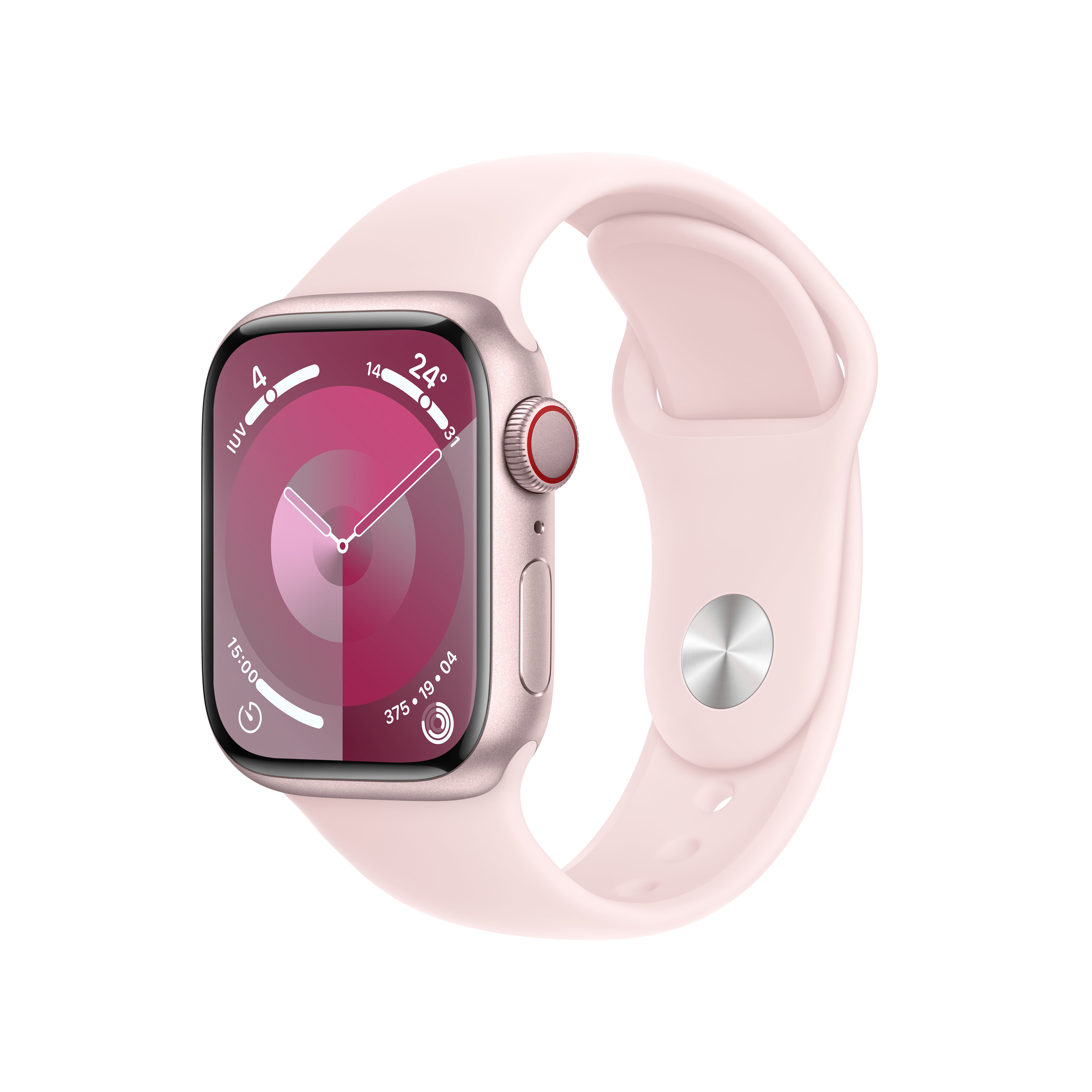 Smartwatch Apple Watch Series 9 GPS + Cellular Cassa 41mm in Alluminio Rosa con Cinturino Sport S/M Rosa Confetto