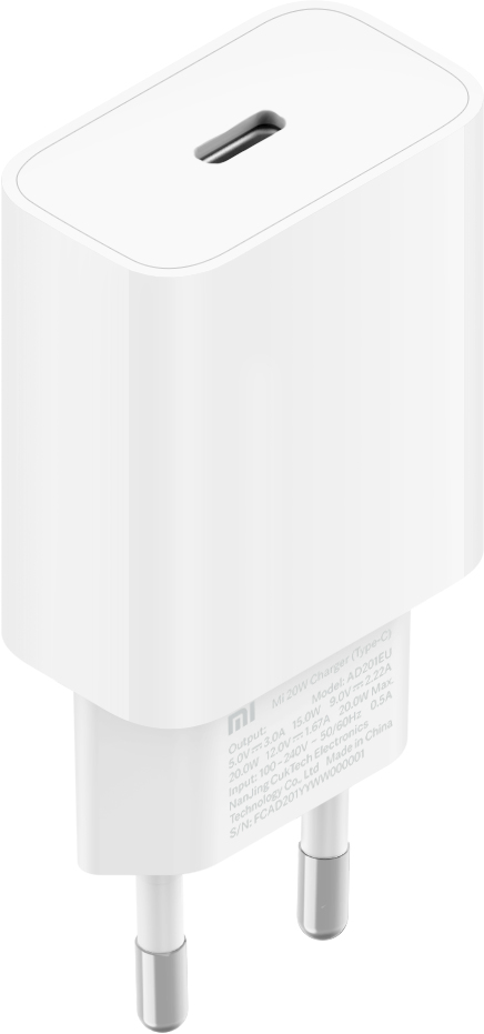 Caricabatteria Xiaomi Mi Alimentatore Usb Tipo C 20W Bianco Interno