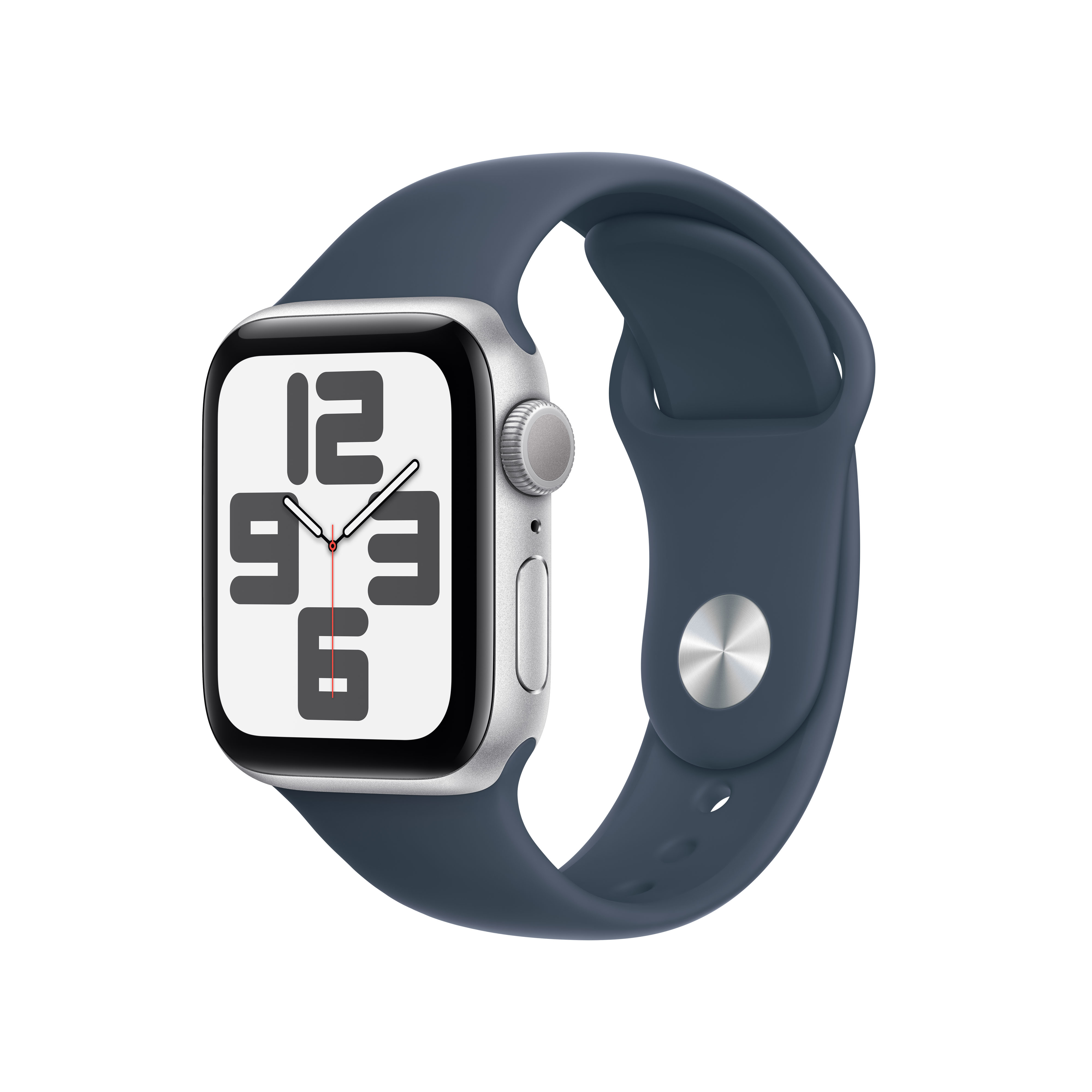 Smartwatch Apple Watch SE GPS Cassa 40mm in Alluminio Argento con Cinturino Sport M/L Blu Tempesta