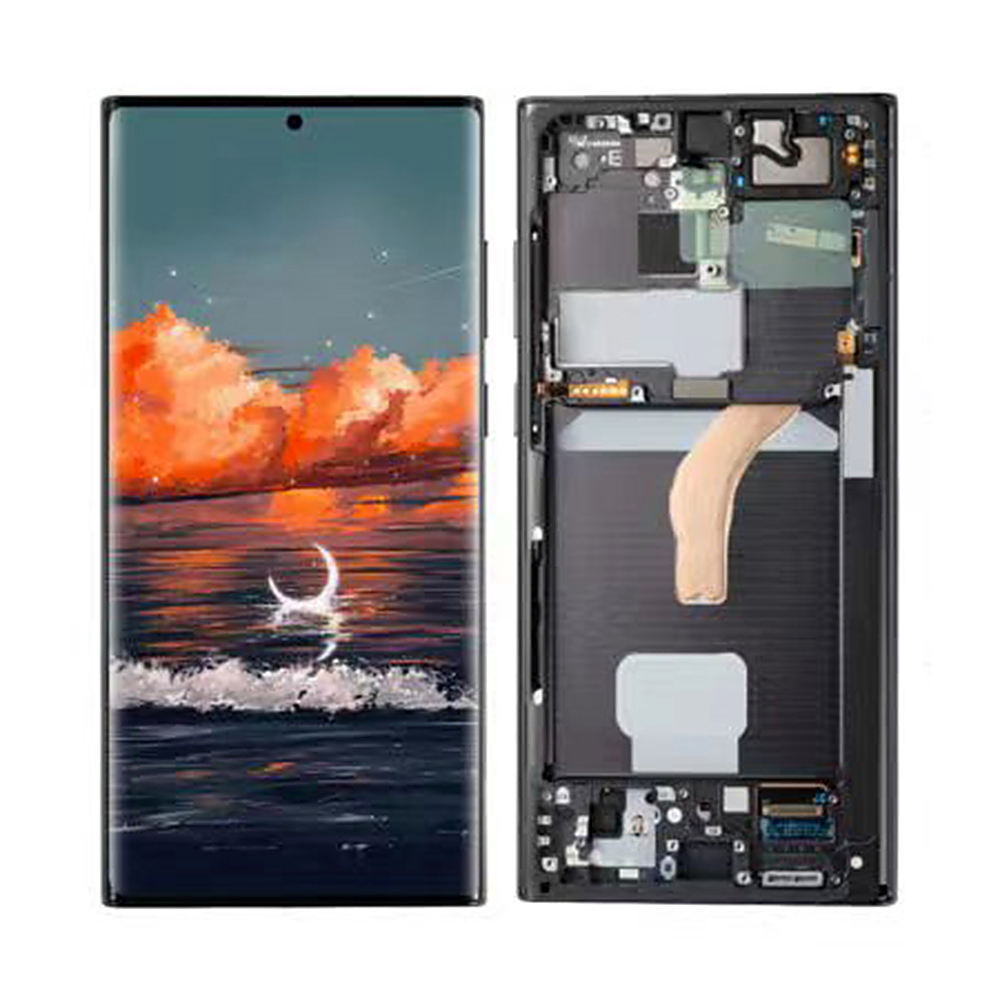 Ricambio LCD Compatibile per Samsung Galaxy S22 Ultra 5G S908U Green Oled con Frame