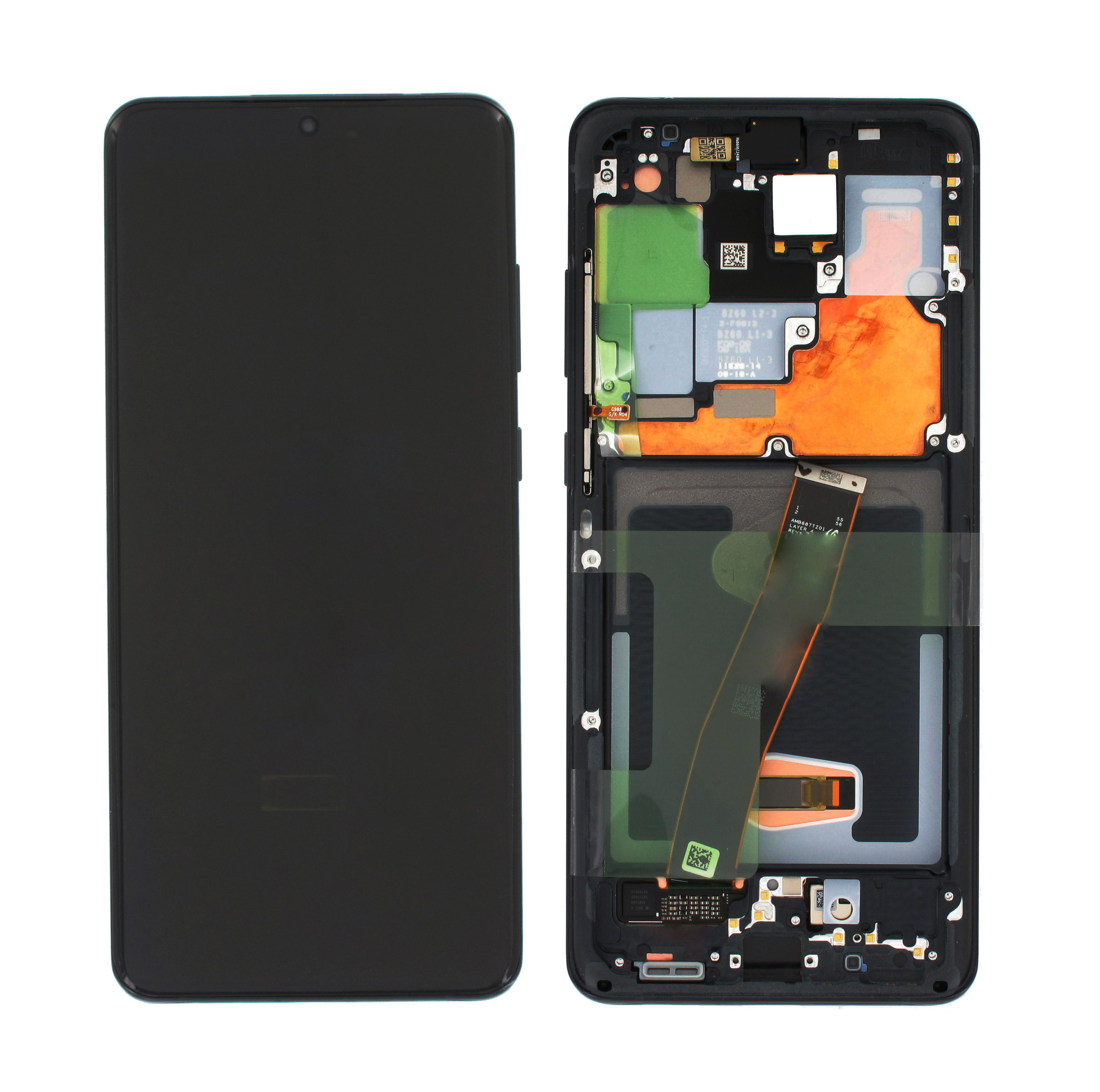 Lcd GH82-22327A Display Touch Screen Ricambio Per Samsung Galaxy S20 Ultra SM-G988 Nero Service Pack Originale Service Pack